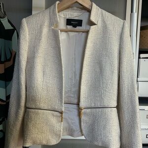 Mango Women's Elegant Cream and gold Blazer